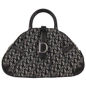Christian Dior Black Double Saddle Trotter Handbag 05-MA-0092 196340